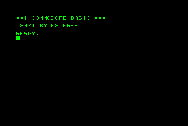 Startbildschirm eines Commodore PET 2001 mit 4 KB RAM