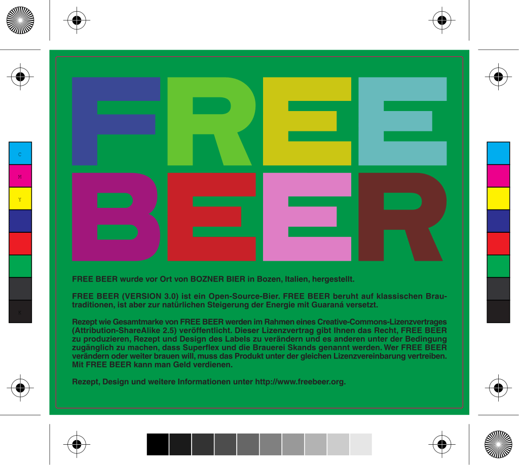 Das Label des Open Source Free Beers